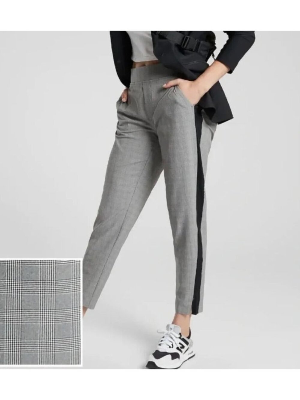 ATHLETA brooklyn plaid ankle pants size 6